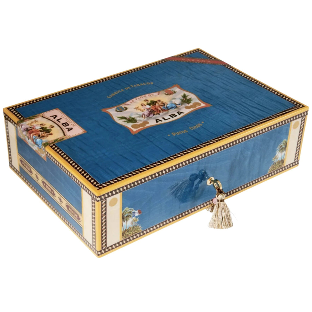 Elie Bleu "Flor de Alba" 110 Cigars Humidor - Blue