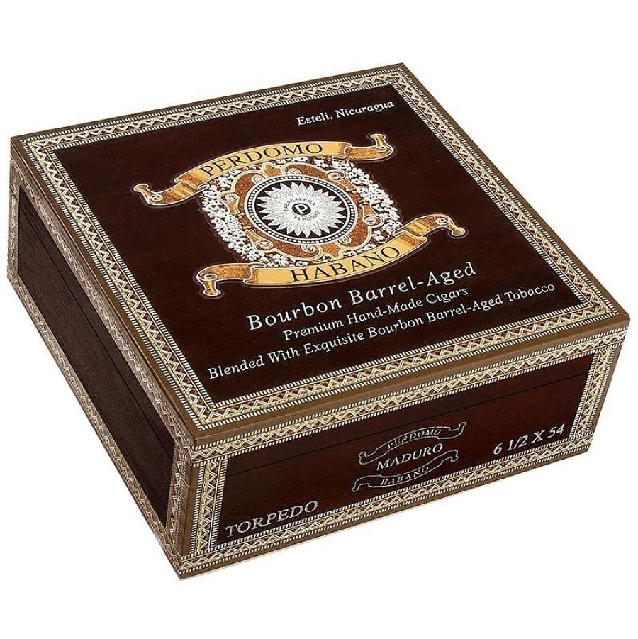 Perdomo Habano Bourbon Barrel Aged Maduro Torpedo (6.5" x 54) Cigar