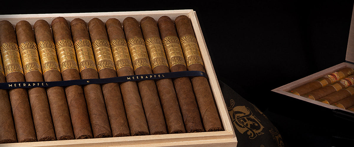 Meerapfel premium cigars featuring Meir, Ernest, Richard, and Creation Liberte collections