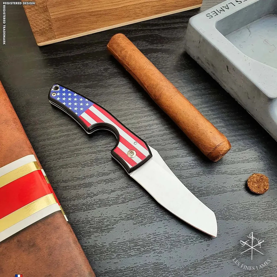 Les Fines Lames Cigar Knife LE PETIT - Flag - USA