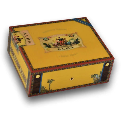 Elie Bleu Alba Wooden Humidor For 75 Cigars - Yellow Sycamore