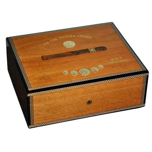 Elie Bleu "Medal" 75 Cigars Humidor - Mahogany