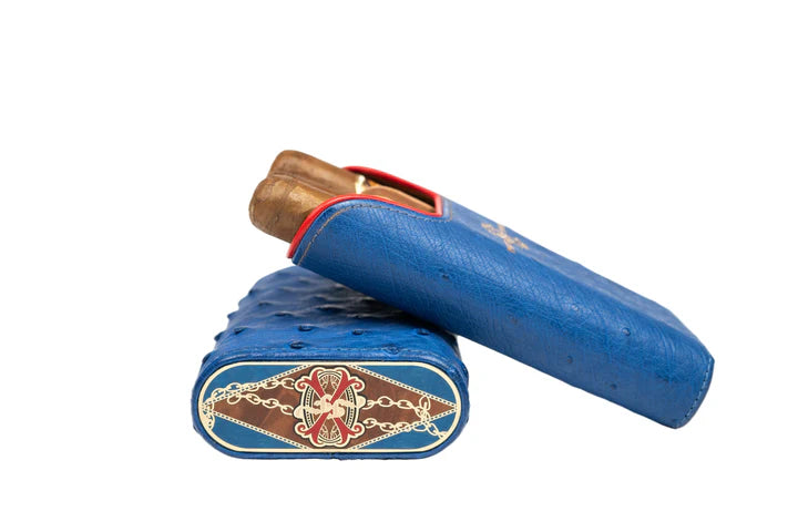 Brizard & Co. x Opus X Les Chaines De L'Amour Maccarrone Collaboration Cigar case + Opus X Cigars - Blue Ostrich