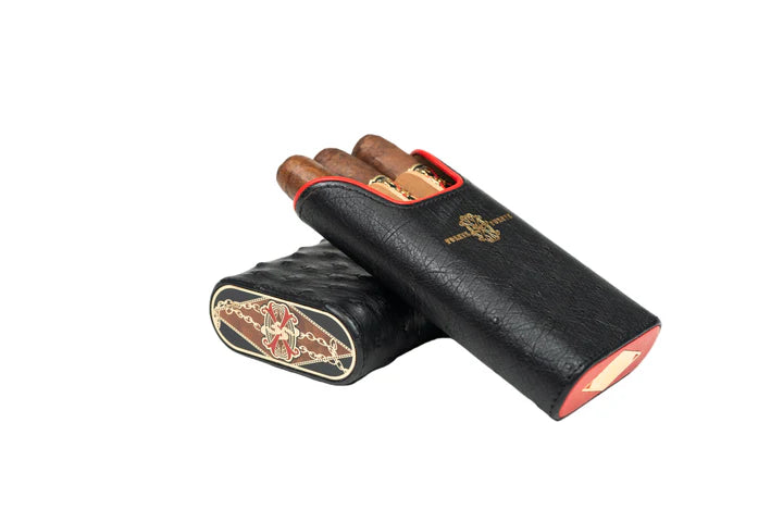 Brizard & Co. x Opus X Les Chaines De L'Amour Maccarrone Collaboration Cigar case + Opus X Cigars - Black Ostrich