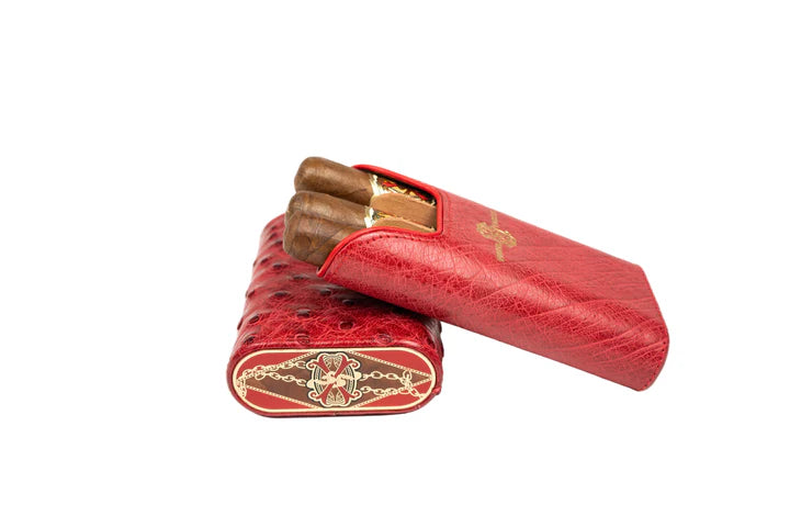 Brizard & Co. x Opus X Les Chaines De L'Amour Maccarrone Collaboration Cigar case + Opus X Cigars - Red Ostrich
