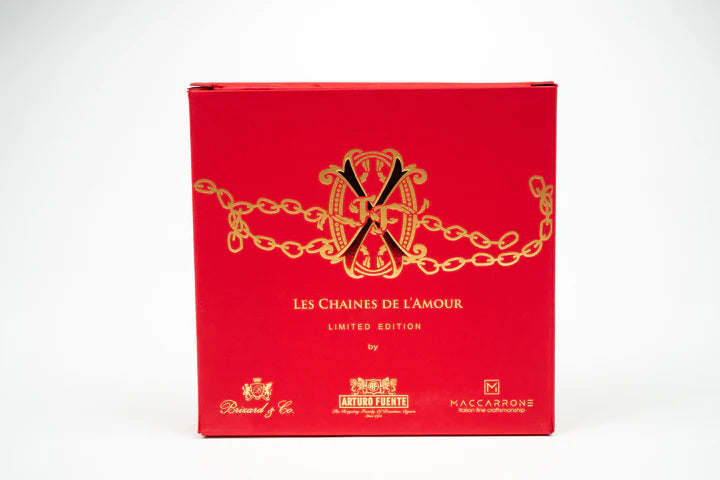 Brizard & Co. x Opus X Les Chaines De L'Amour Maccarrone Collaboration Cigar case + Opus X Cigars - Red Ostrich