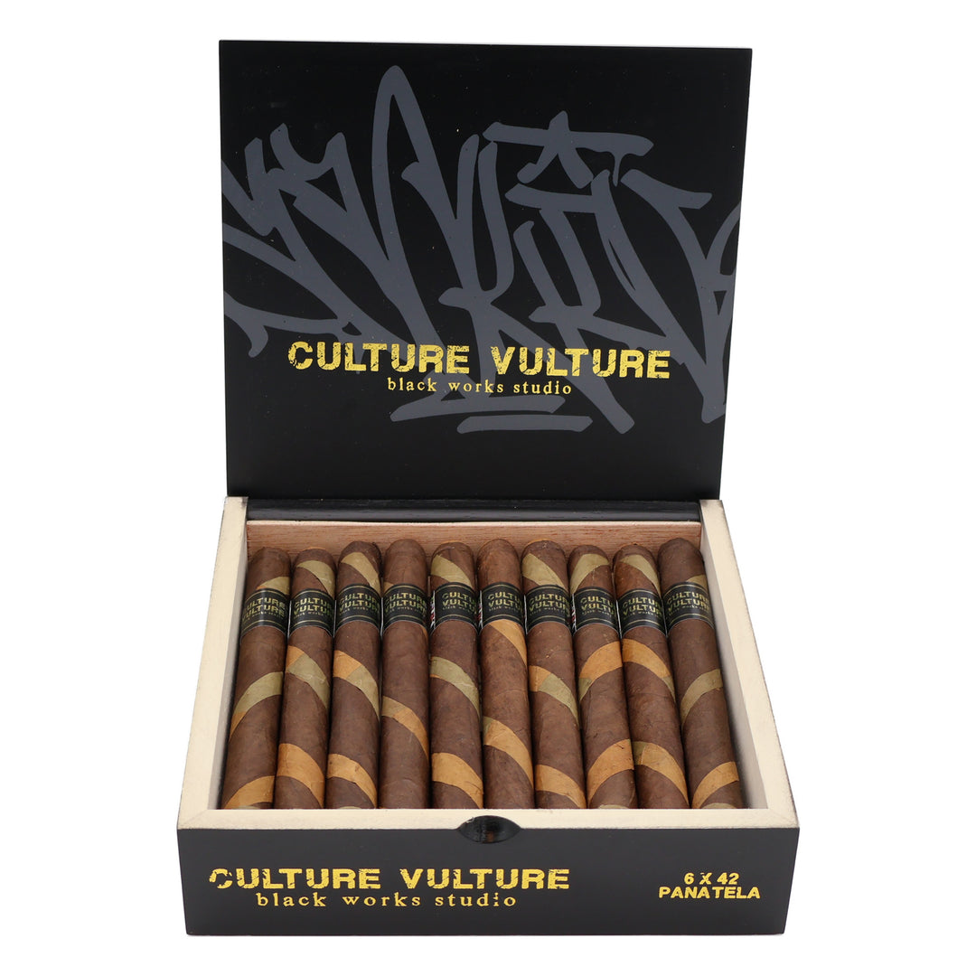 Black Works Studio Culture Vulture Panatela Cigar Open Box