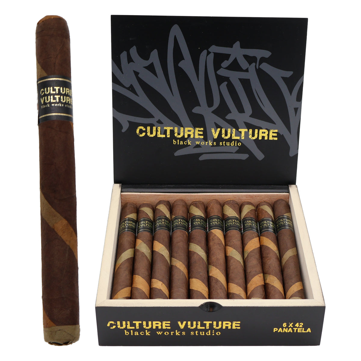 Black Works Studio Culture Vulture Panatela Cigar Open Box Single