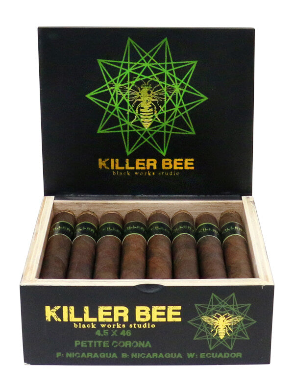 Black Works Studio Killer Bee Petite Corona 4.5" x 46 cigar delivering smooth, creamy smoke with premium construction.