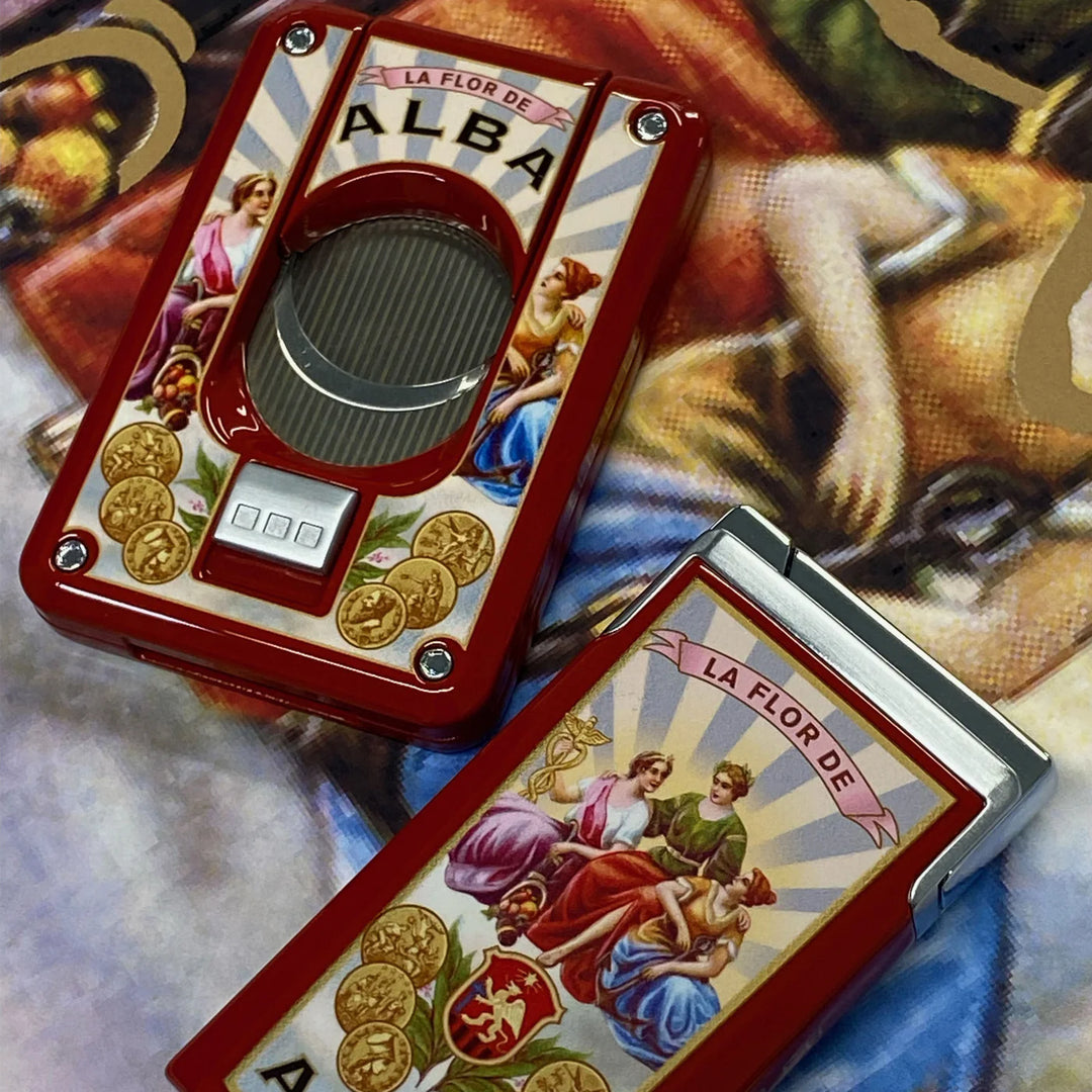 Elie Bleu J15 Lighter Alba Collection - Red Lacquer