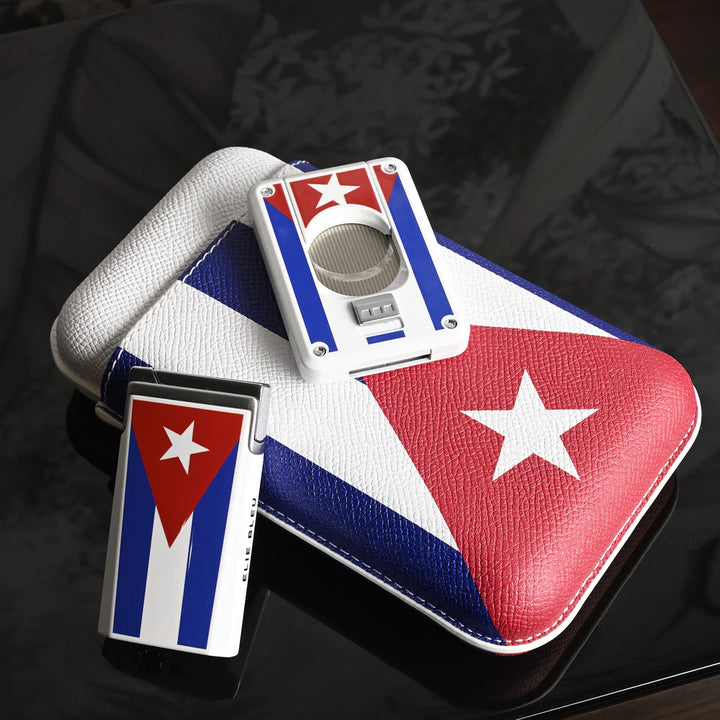 Elie Bleu J15 Cuban Flag Lacquer Pocket Lighter