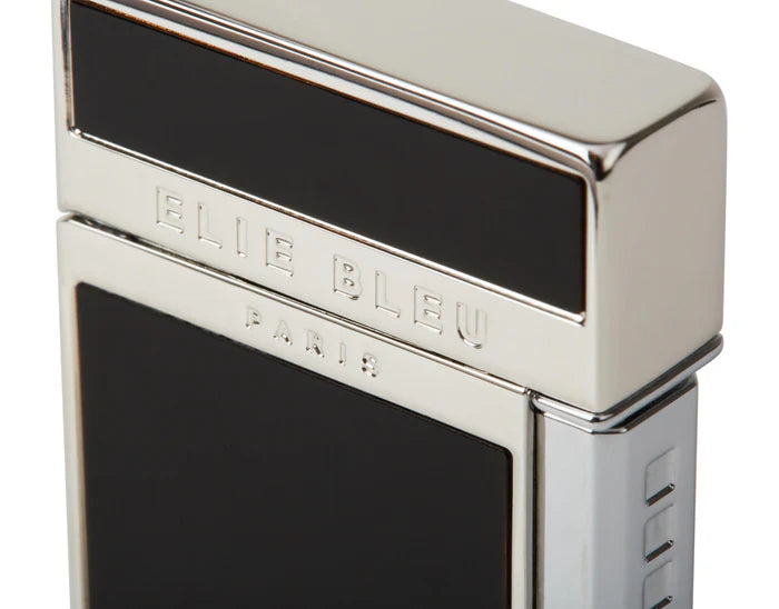 Elie Bleu J14 Two-Tone Diamond Jet Flame Pocket Lighter - Black Lacquer EBJ1403