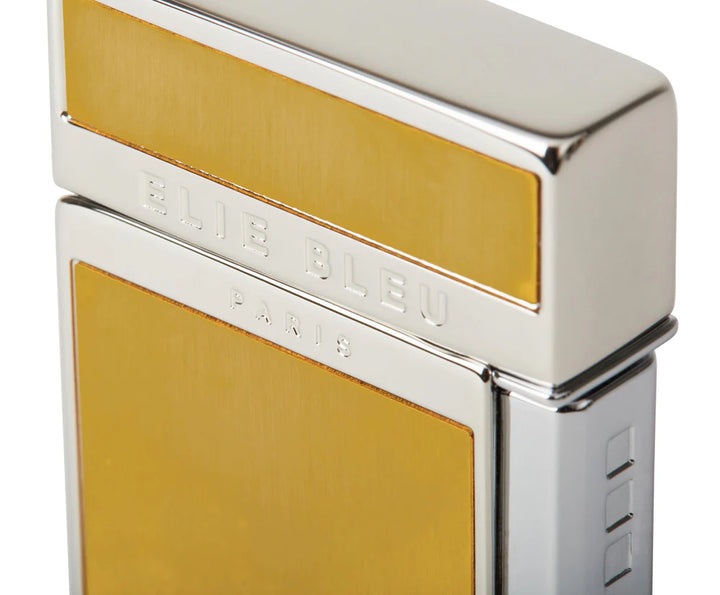 Elie Bleu Two-Tone "Diamond Jetflame" Pocket Lighter - Brushed Gold EBJ1421