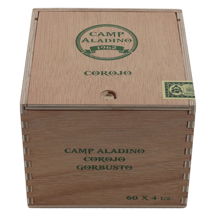 Closed box of Camp Aladino Corojo Gorbusto cigars
