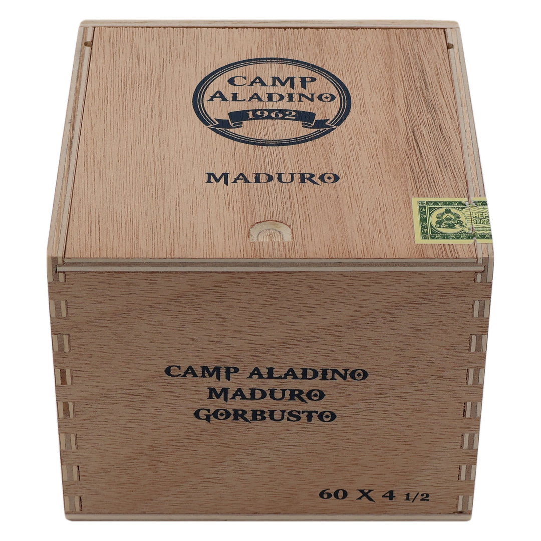 Closed box of Camp Aladino Maduro Gorbusto cigars