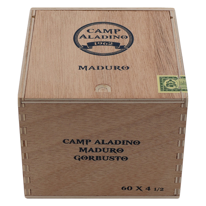 Closed box of Camp Aladino Maduro Gorbusto cigars