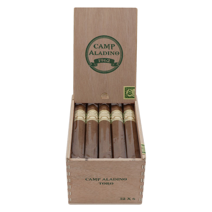 Open box of 20 Camp Aladino Toro cigars