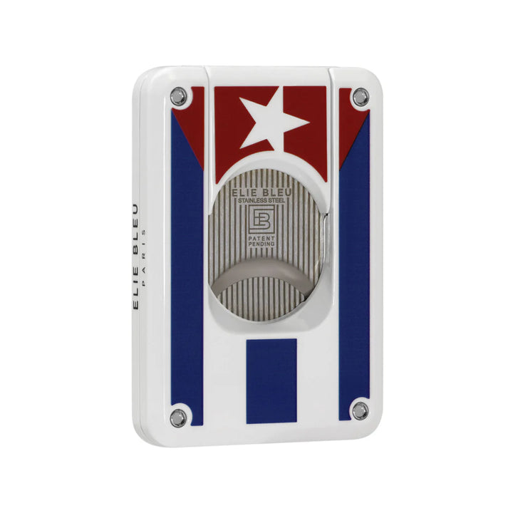 Elie Blue Double Blade Cuban Flag Cigar Cutter