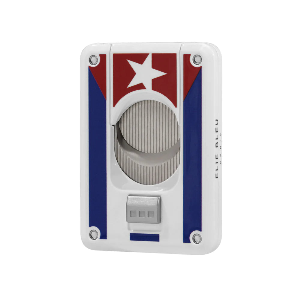 Elie Blue Double Blade Cuban Flag Cigar Cutter