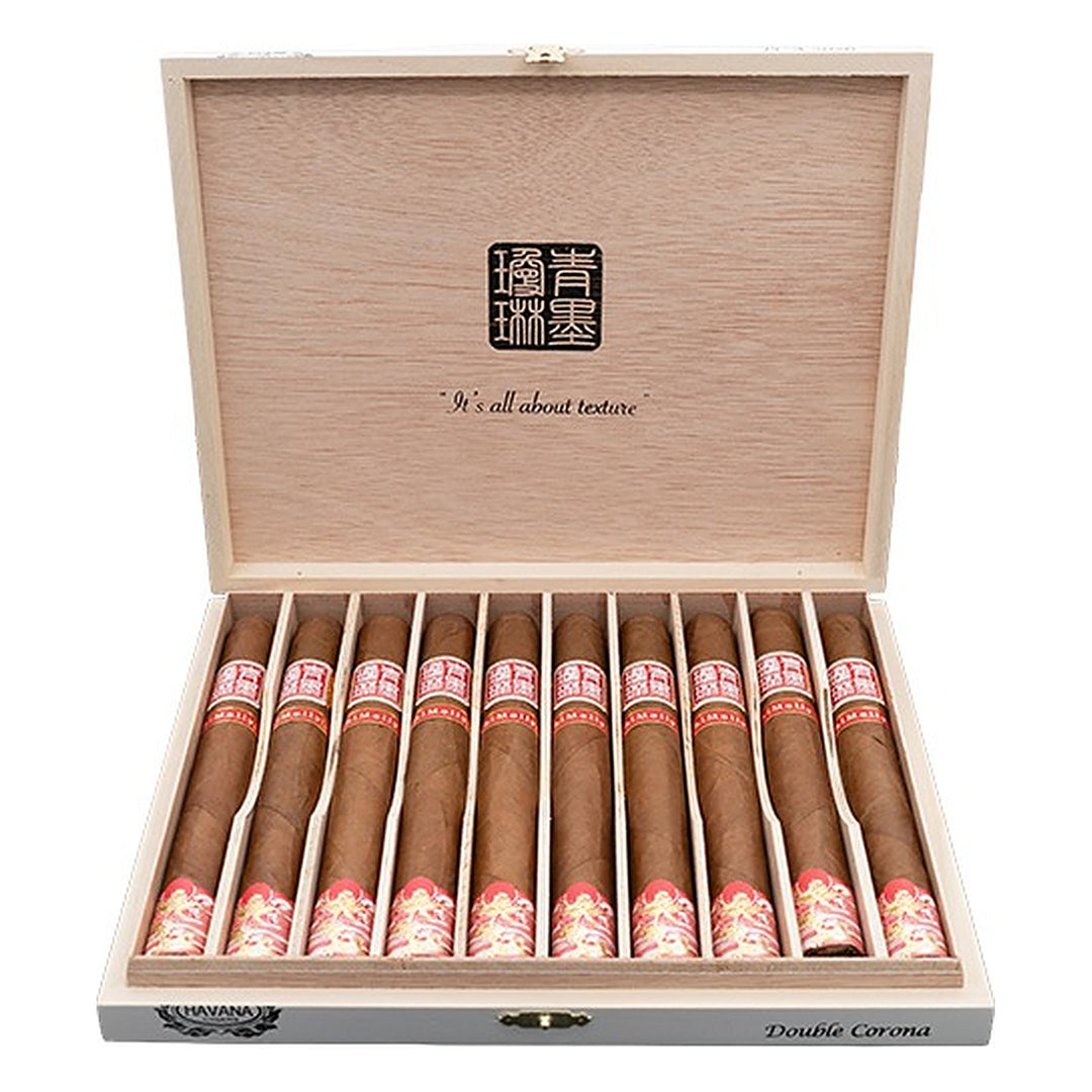 Open box of 10 ChiMolly Pangu PCA 2026 Double Corona cigars