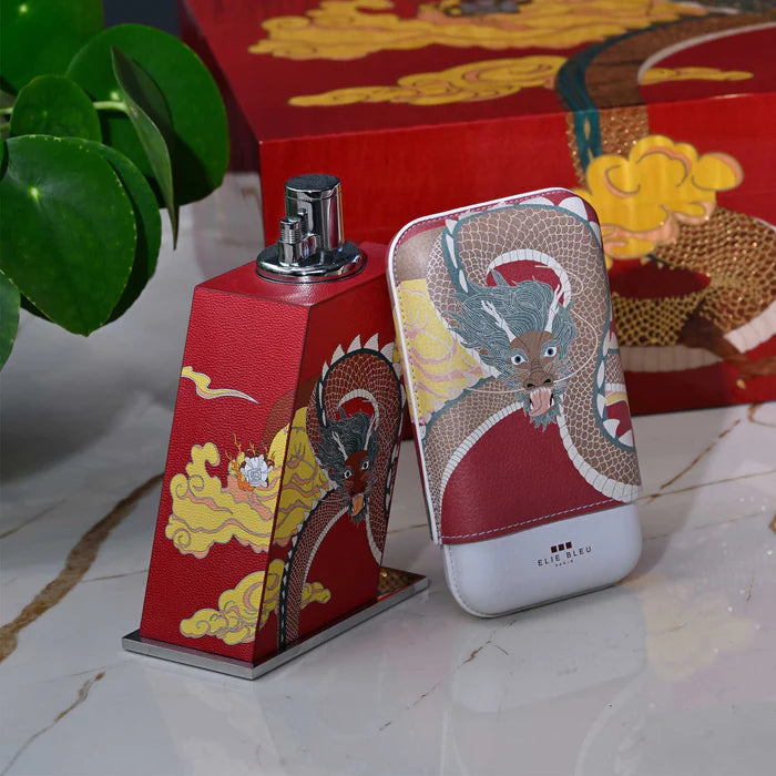 Elie Bleu Dragon Cigar Case LE (3 Cigars)