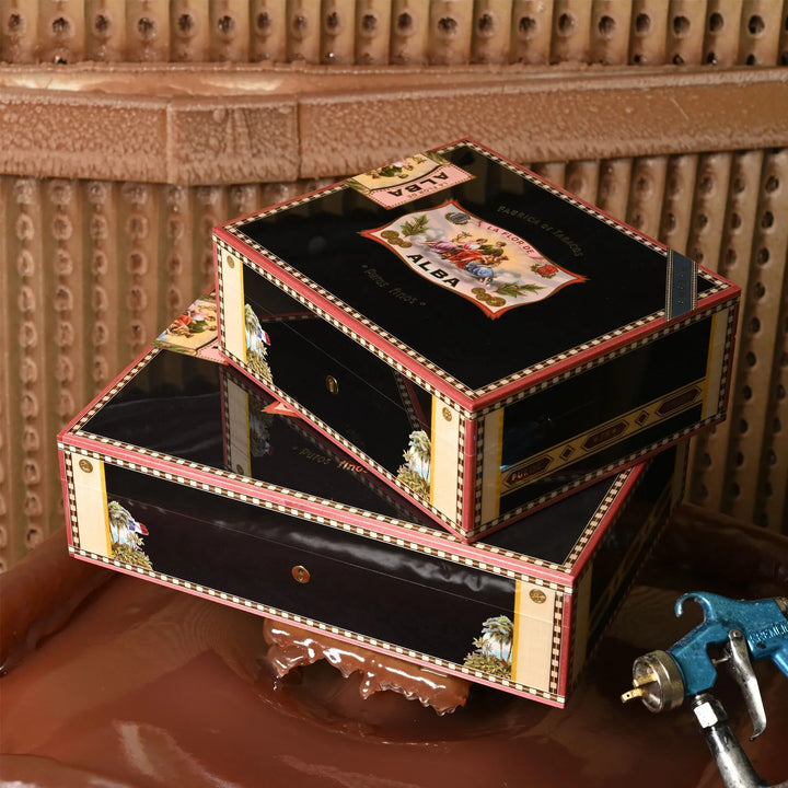 Elie Bleu Alba Wooden Humidor For 200 Cigars - Black Sycamore