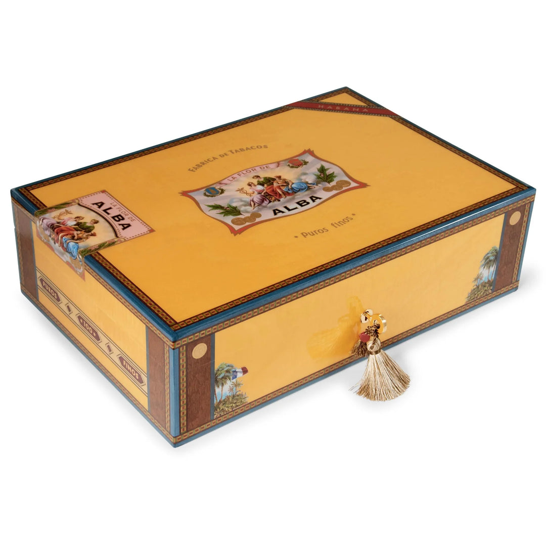 Elie Bleu Alba Wooden Humidor For 200 Cigars - Yellow Sycamore