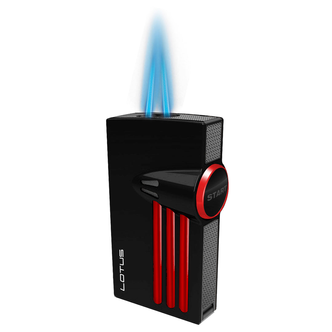 Lotus ORION Lighter with Punch - Black Matte & Polished Red