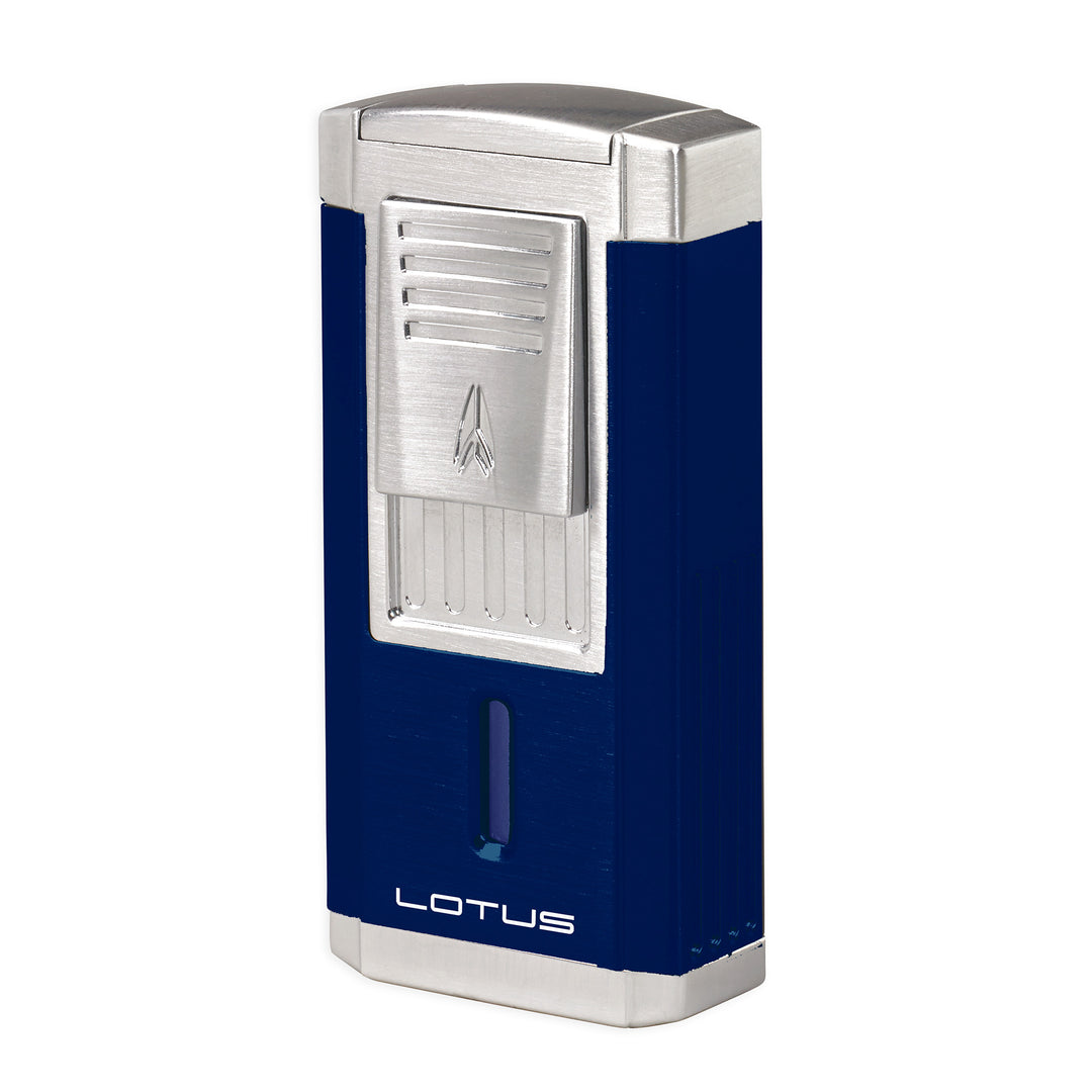 Lotus DUKE Lighter with Cutter - Anodized Blue & Chrome Satin