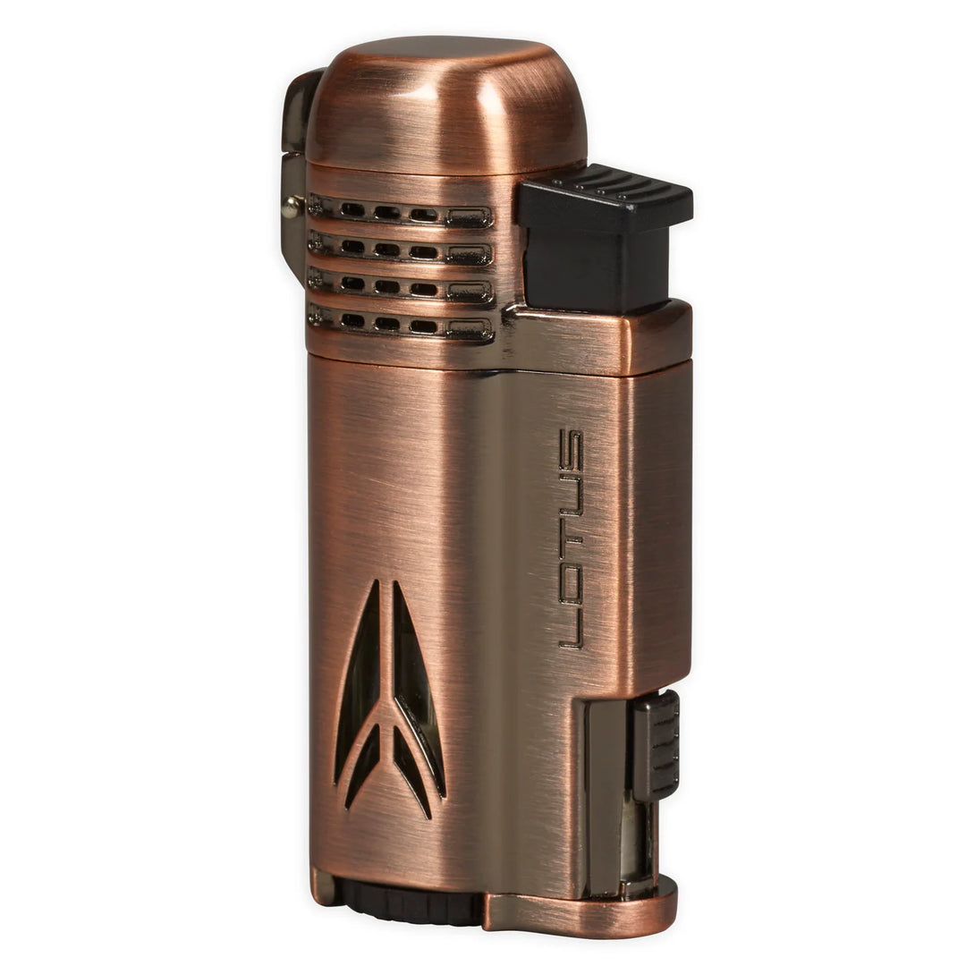 Lotus DEFIANT Twin Pinpoint Lighter with Punch - Copper W/ Gunmetal