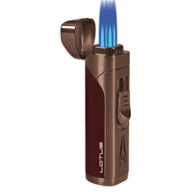 Lotus MONARCH Quad Flame Lighter W/ Cigar Rest & Punch - Copper