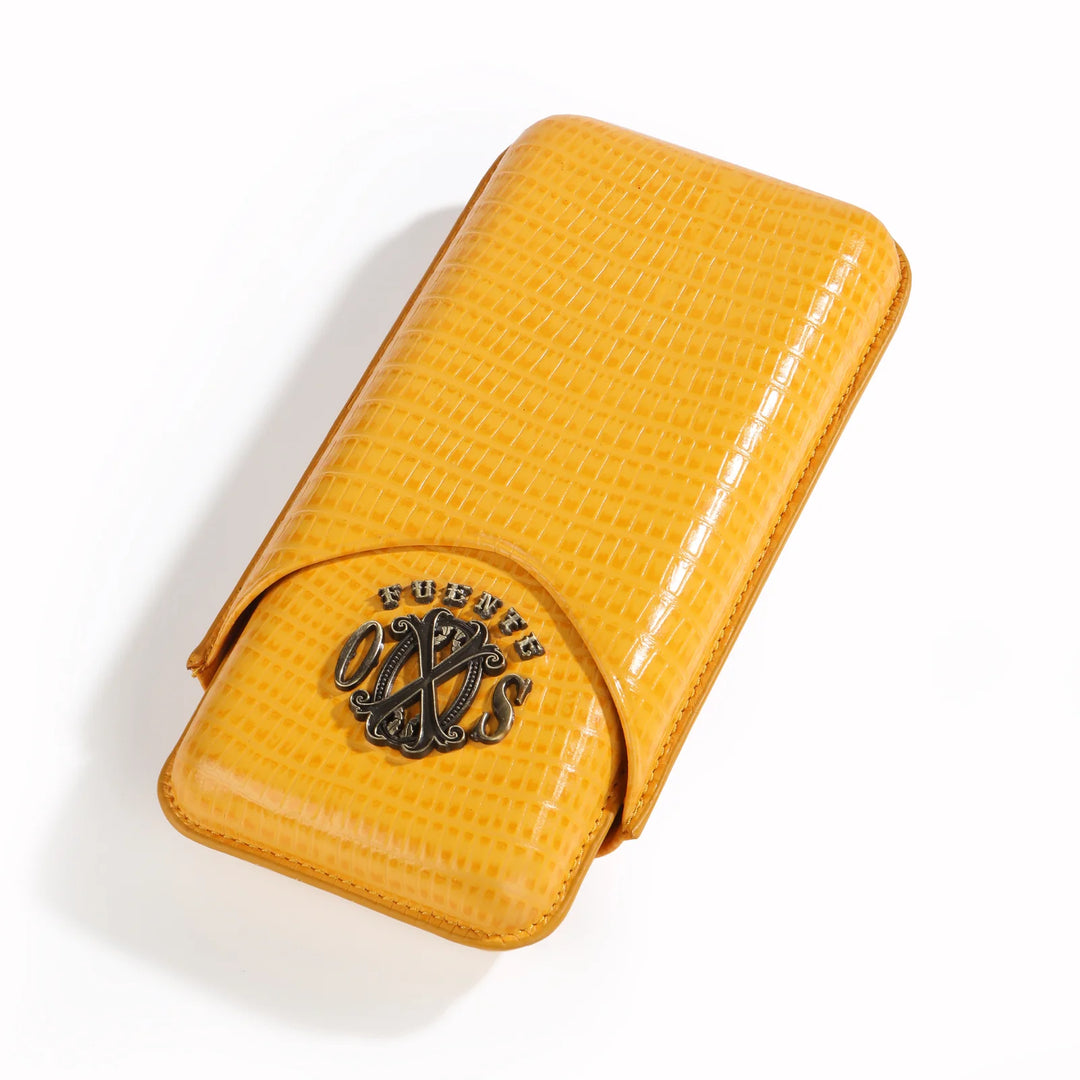 The Opus X Society Spanish Teju Leather 3 Cigars Case - Society Yellow