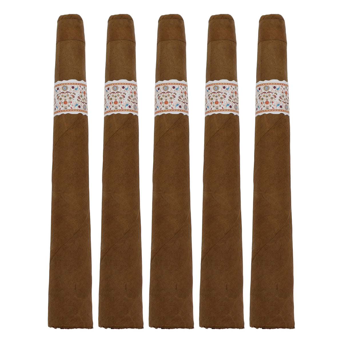 Five MBombay Kesara Pyramid premium cigars displayed together on a white background.
