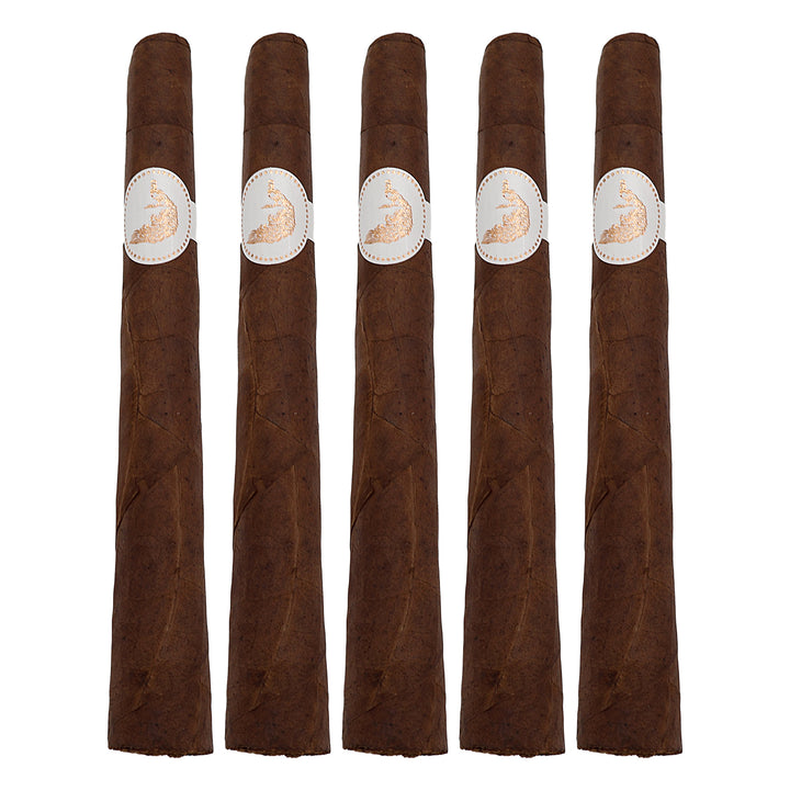 Five MBombay MQBA Mayura Pyramid premium cigars displayed together on a white background.