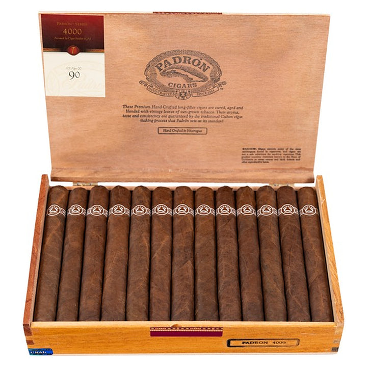 Open box of 26 Padron 4000 Natural cigars