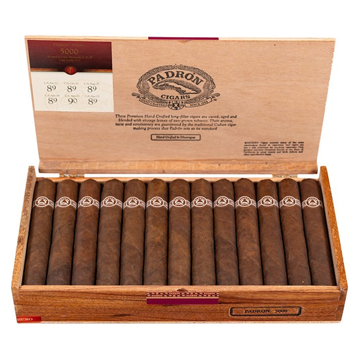 Open box of 26 Padron 5000 Maduro cigars