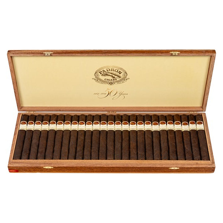 Open box of 50 Padron 50th Anniversary Refill Maduro cigars
