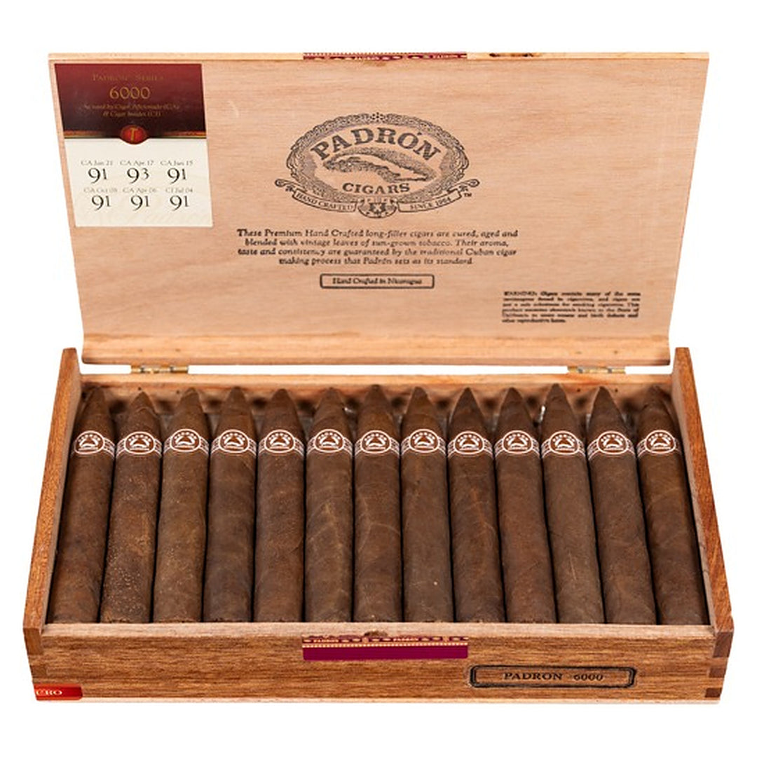 Open box of 26 Padron 6000 Maduro cigars