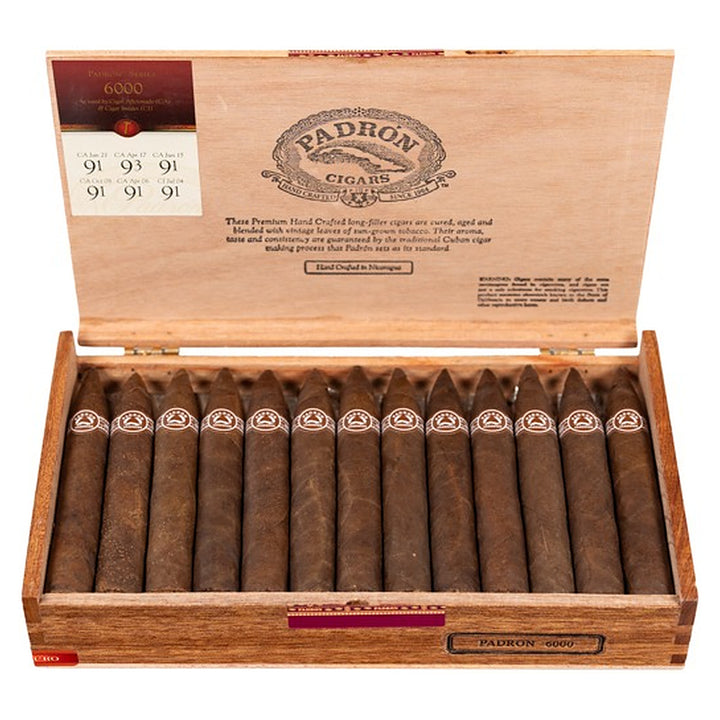 Open box of 26 Padron 6000 Maduro cigars