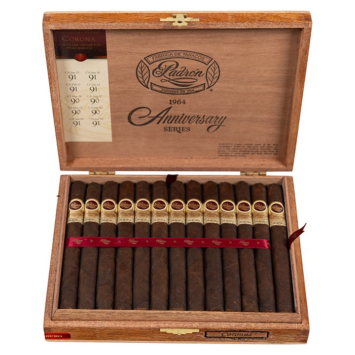 Open box of 25 Padron 1964 Anniversary Series Corona Maduro cigars