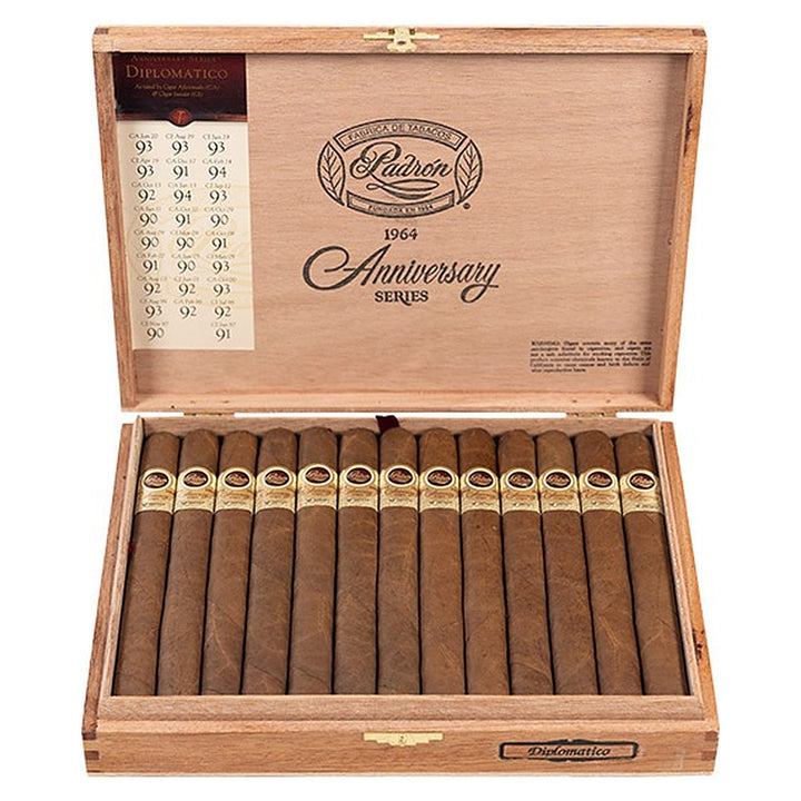 Open box of 25 Padron 1964 Anniversary Series Diplomatico Natural cigars