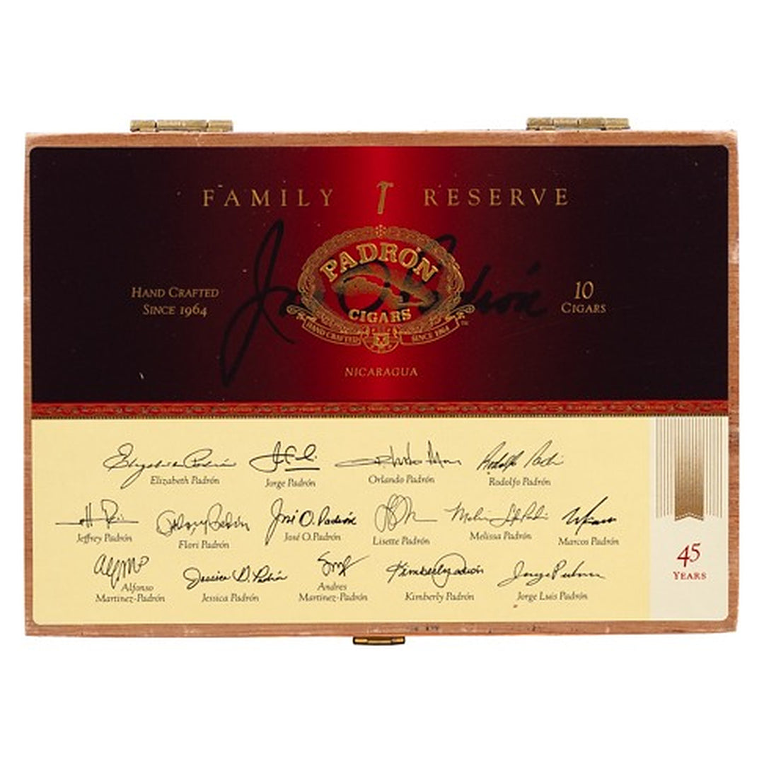 Closed box of Padron Family Reserve No. 45 Maduro cigars