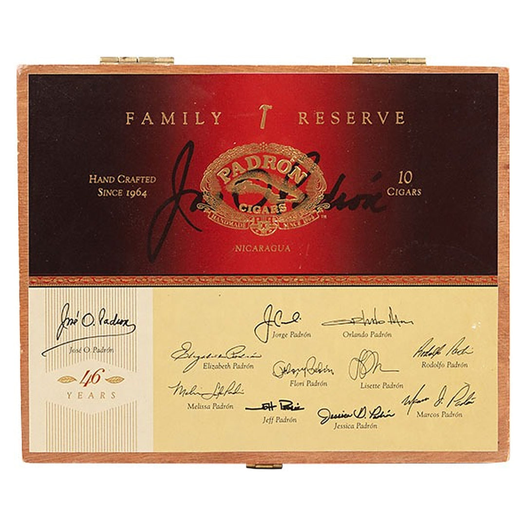 Closed box of Padron Family Reserve No. 46 Maduro cigars