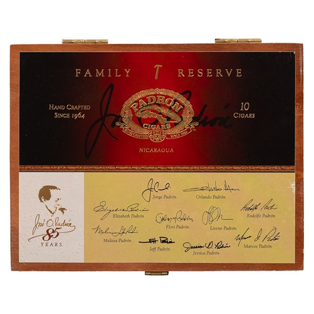Closed box of Padron Family Reserve No. 85 Maduro cigars