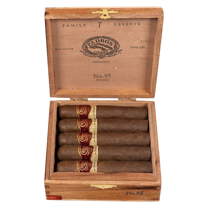 Open box of 10 Padron Family Reserve No. 95 Maduro cigars
