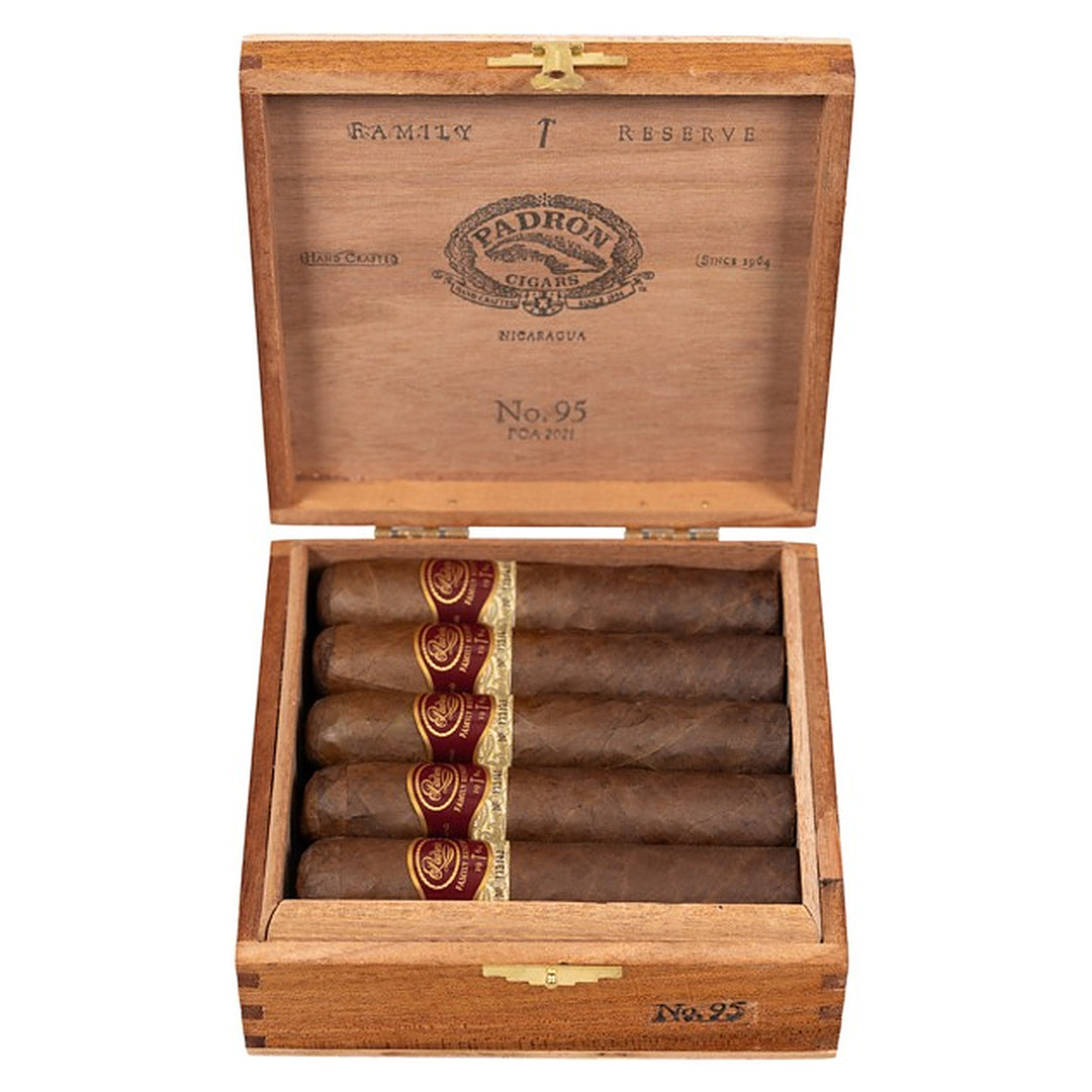 Open box of 10 Padron Family Reserve No. 95 Natural cigars