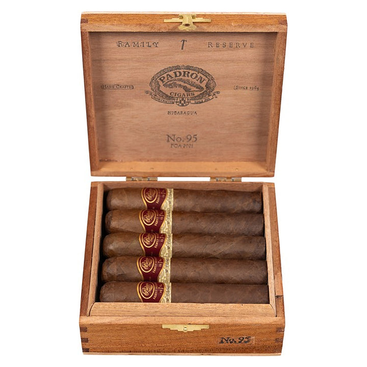 Open box of 10 Padron Family Reserve No. 95 Natural cigars