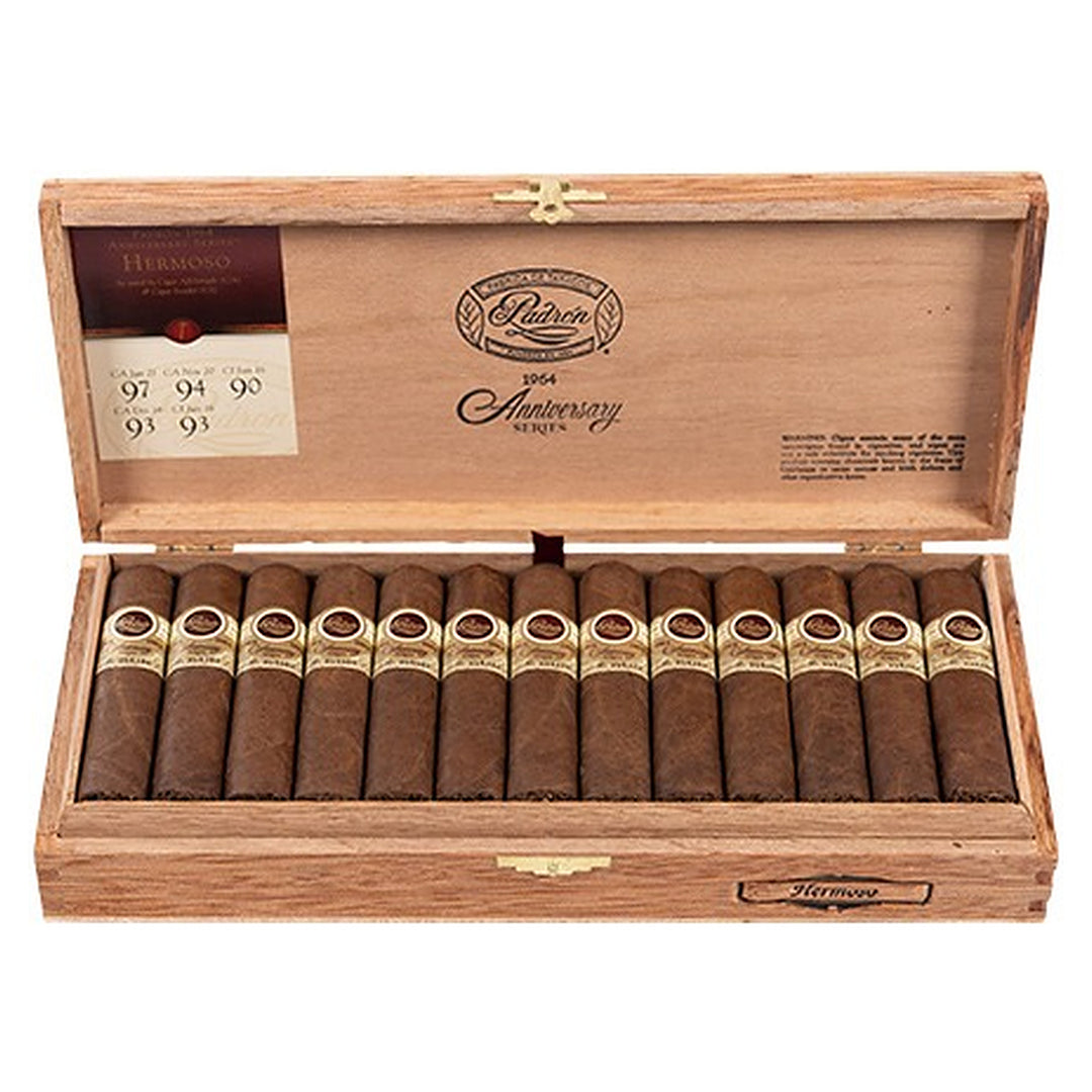 Open box of 26 Padron 1964 Anniversary Series Hermoso Natural cigars