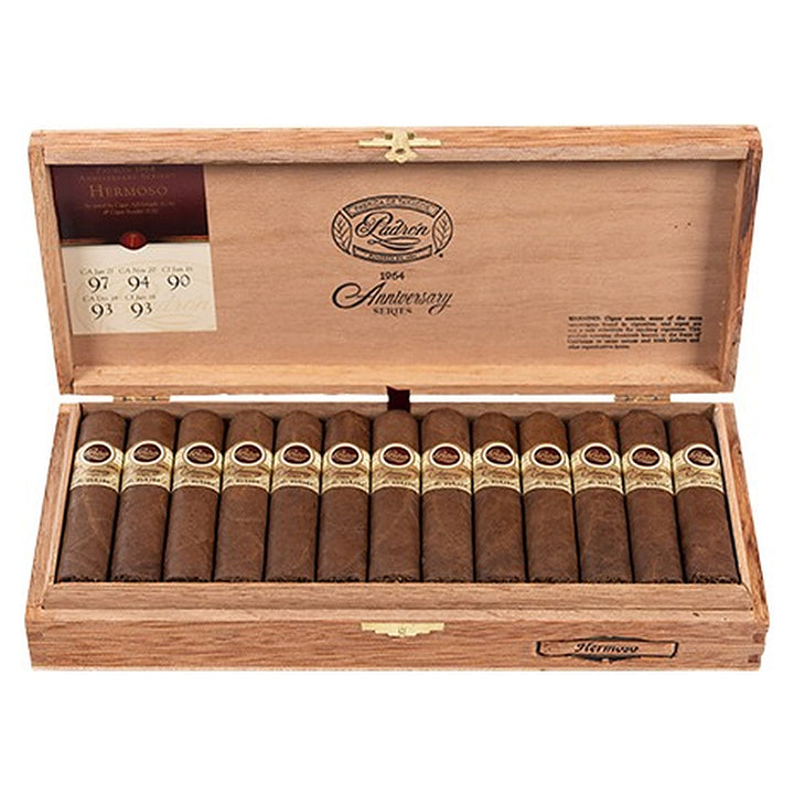 Open box of 26 Padron 1964 Anniversary Series Hermoso Natural cigars