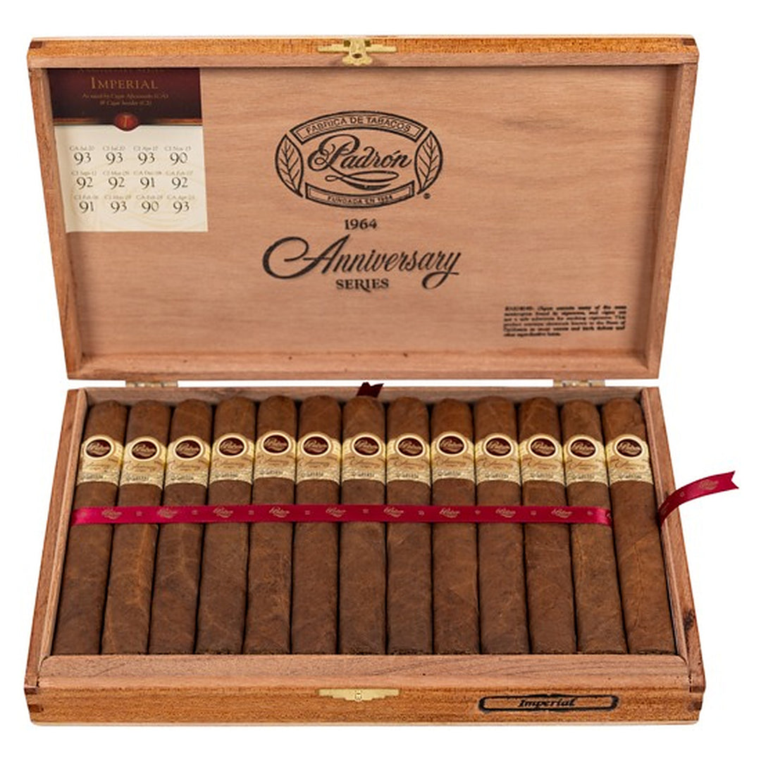 Open box of 25 Padron 1964 Anniversary Series Imperial Natural cigars